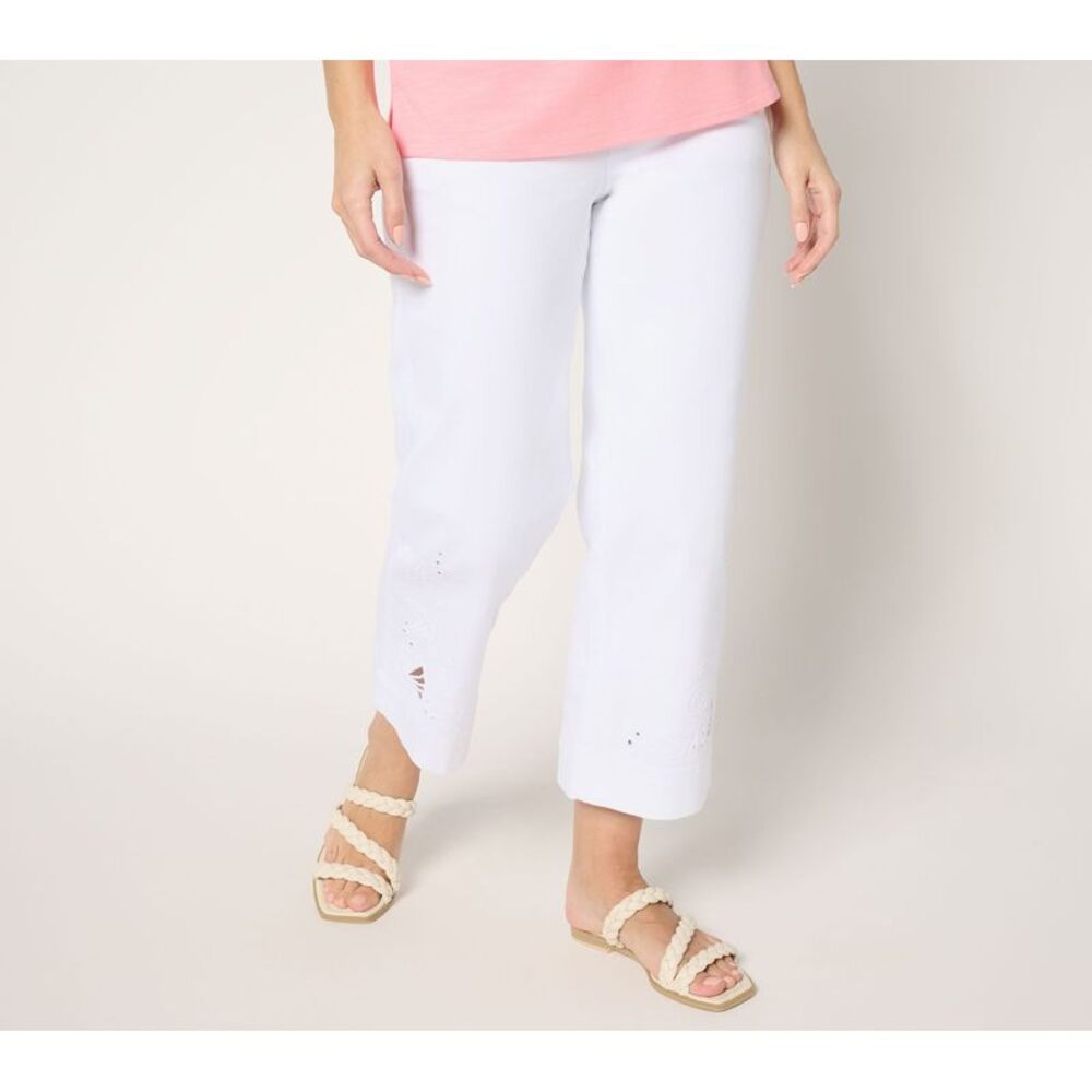 Gloria Vanderbilt Women's Petite Pants 10P TripleLuxe Twill Sealife White